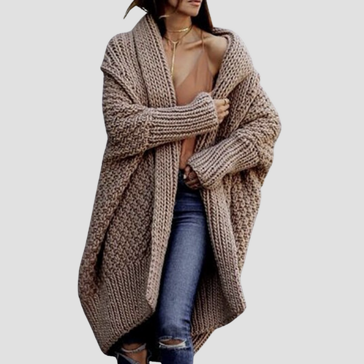 Women’s Oversized Knitted Winter Jacket, Warm & Cozy Cardigan Style