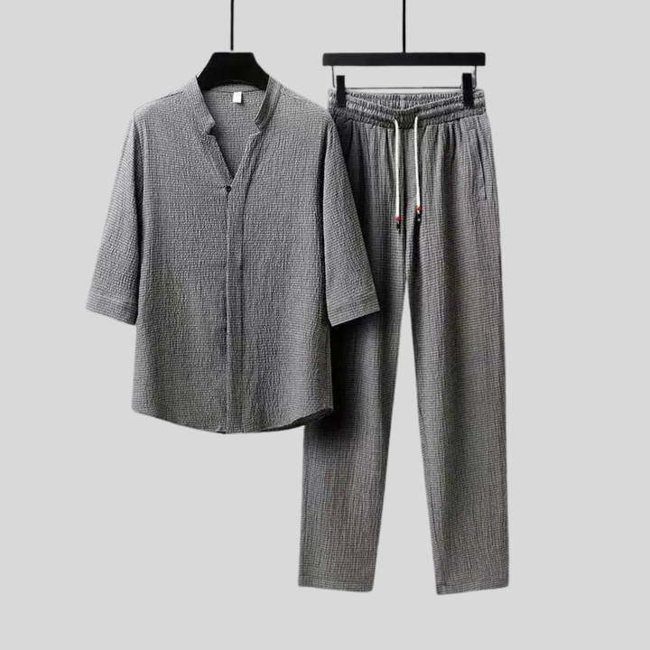 Vintage Linen Tracksuit Men's 2-Piece Set Classic Comfort with a Modern Twist