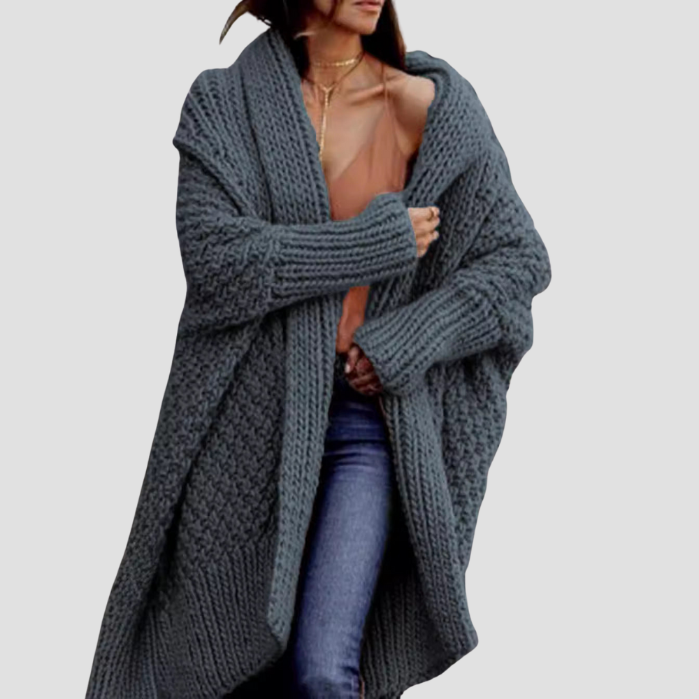 Women’s Oversized Knitted Winter Jacket, Warm & Cozy Cardigan Style