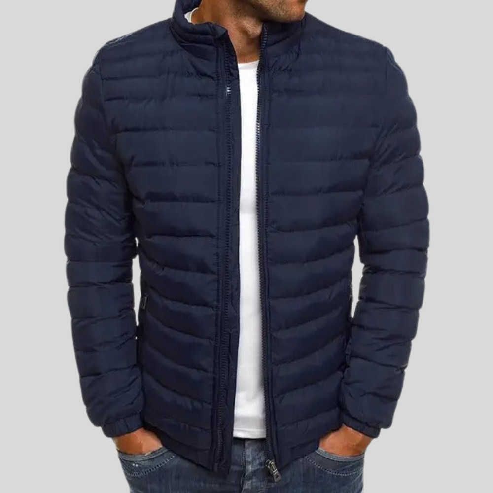 Men's Mid-Season Jacket with Stand-Up Collar