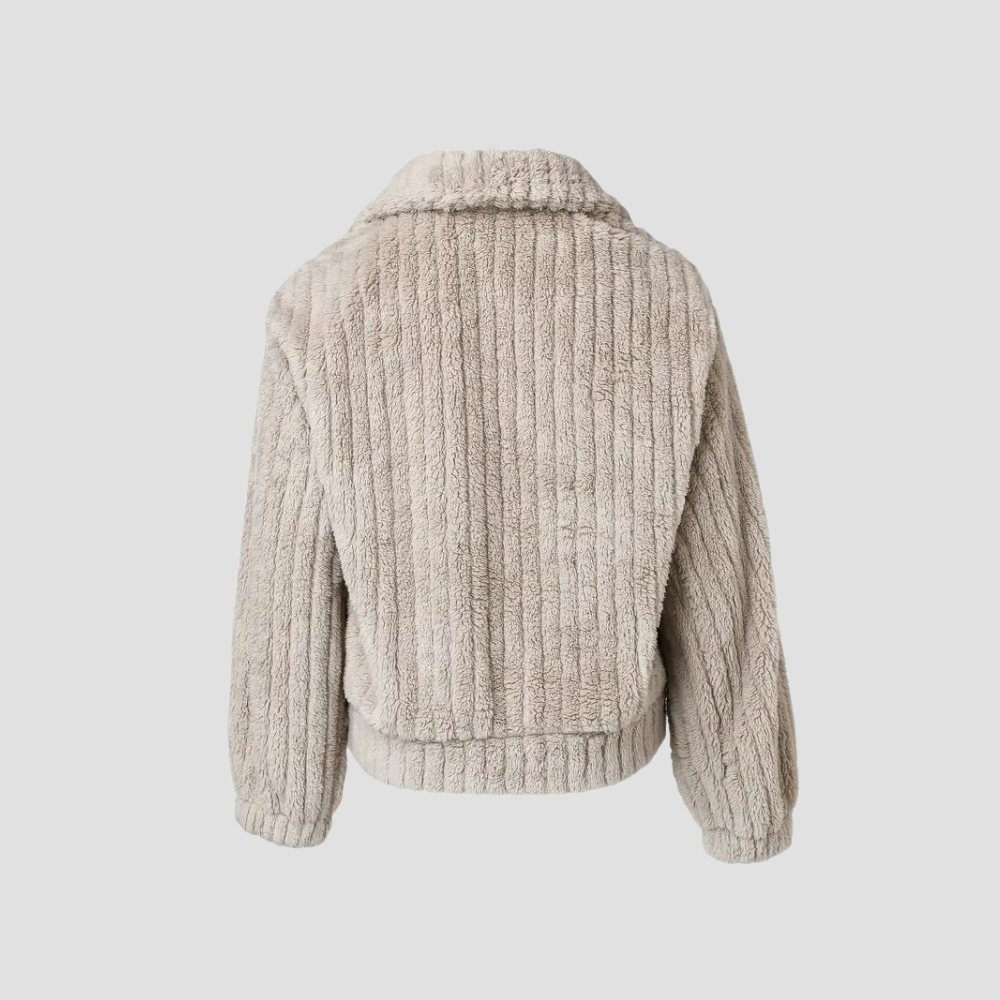 Solid Single Breasted Fuzzy Coat