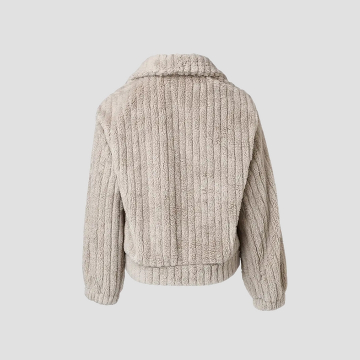 Solid Single Breasted Fuzzy Coat