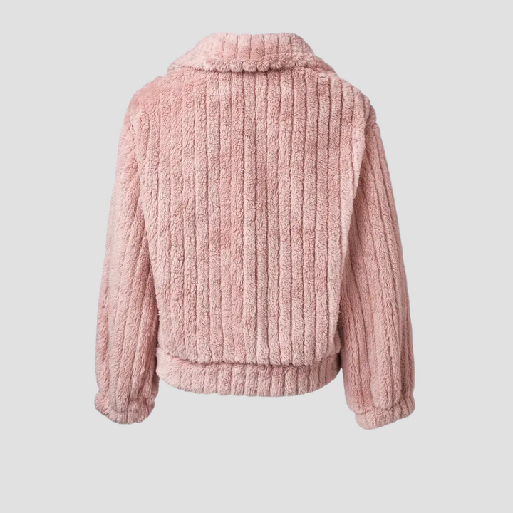 Solid Single Breasted Fuzzy Coat